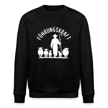 Führungskraft Schafe Hirte Geschenkidee Lustig - Stanley/Stella Unisex Bio-Sweatshirt ROLLER - Schwarz - Vorne - Nik (191cm)