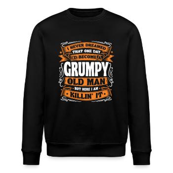 Opa Großvater Ruhestand Become A Grumpy Old Man - Stanley/Stella Unisex Bio-Sweatshirt ROLLER - Schwarz - Vorne - Nik (191cm)