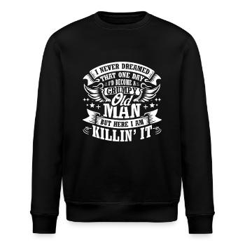 Opa Großvater Rentner Become A Grumpy Old Man - Stanley/Stella Unisex Bio-Sweatshirt ROLLER - Schwarz - Vorne - Nik (191cm)