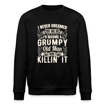 Idée de cadeau grand-père grand-père Devenez un vieil homme - Sweat bio ROLLER Stanley/Stella Unisexe - noir - Devant - Nik (191cm)