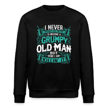 Opa Großvater Rentner Become A Grumpy Old Man - Stanley/Stella Unisex Bio-Sweatshirt ROLLER - Schwarz - Vorne - Nik (191cm)