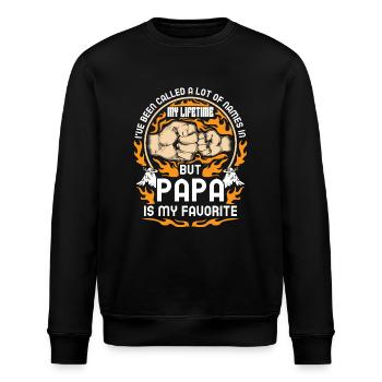 Idée de cadeau papa père fils appelé beaucoup de noms - Sweat bio ROLLER Stanley/Stella Unisexe - noir - Devant - Nik (191cm)