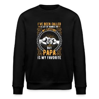 Papa Vater Sohn Geschenkidee Called A Lot Of Names - Stanley/Stella Unisex Bio-Sweatshirt ROLLER - Schwarz - Vorne - Nik (191cm)