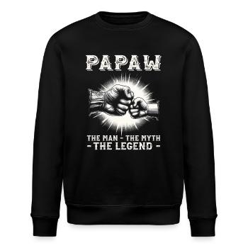 Papa Grand-père Idée Cadeau Papaw Dire Humour Père - Sweat bio ROLLER Stanley/Stella Unisexe - noir - Devant - Nik (191cm)