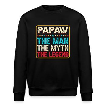 Papa Grand-père Idée Cadeau Papaw Dire Humour Père - Sweat bio ROLLER Stanley/Stella Unisexe - noir - Devant - Nik (191cm)