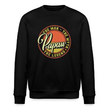 Papa Vater Opa Geschenkidee Papaw Spruch Humor - Stanley/Stella Unisex Bio-Sweatshirt ROLLER - Schwarz - Vorne - Nik (191cm)