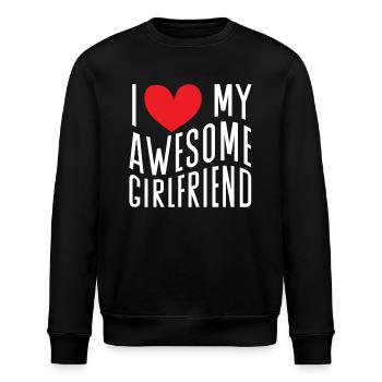 Paare Liebe Herz Freund Geschenkidee Beziehung - Stanley/Stella Unisex Bio-Sweatshirt ROLLER - Schwarz - Vorne - Nik (191cm)