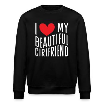Paare Liebe Herz Freund Geschenkidee Beziehung - Stanley/Stella Unisex Bio-Sweatshirt ROLLER - Schwarz - Vorne - Nik (191cm)