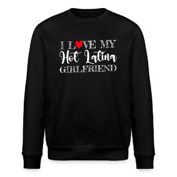 Paare Liebe Herz Freund Geschenkidee Beziehung - Stanley/Stella Unisex Bio-Sweatshirt ROLLER - Schwarz - Vorne - Nik (191cm)