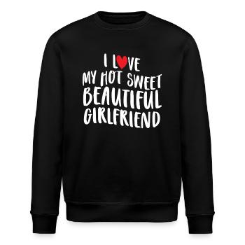 Paare Liebe Herz Freund Geschenkidee Beziehung - Stanley/Stella Unisex Bio-Sweatshirt ROLLER - Schwarz - Vorne - Nik (191cm)