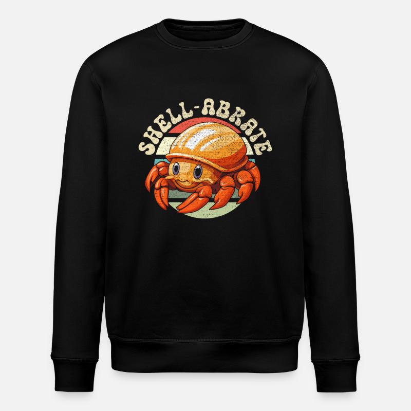 Cute Hermit Crab Crab Crustaceans - Stanley/Stella ROLLER Unisex Organic Sweatshirt - black