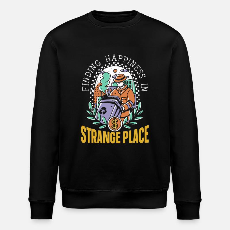 Dumpster lover picking garbage, - Stanley/Stella ROLLER Unisex Organic Sweatshirt - black