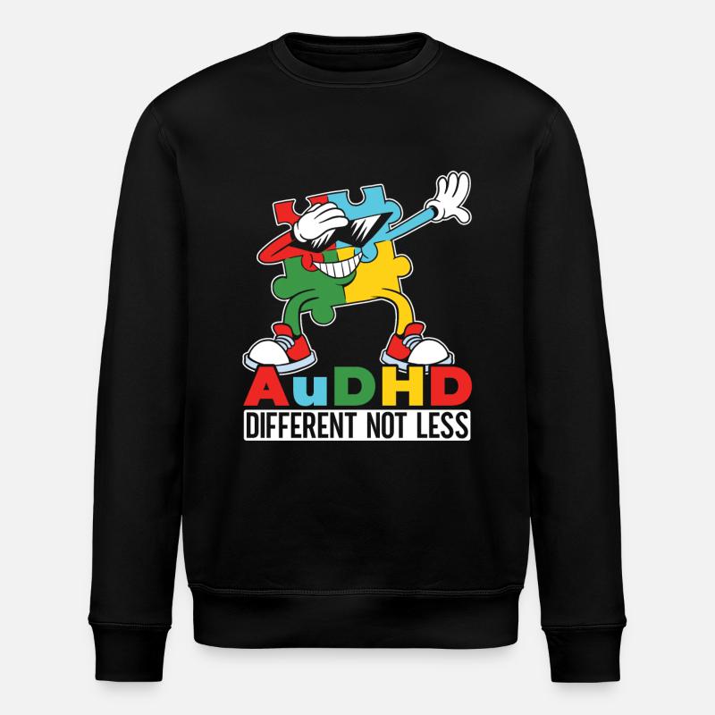 Audhd-disability Autism Adhs - Stanley/Stella ROLLER Unisex Organic Sweatshirt - black