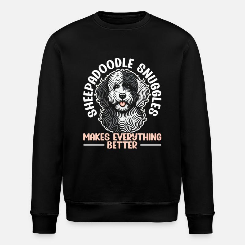 Niedlicher Sheepadoodle-hund - Stanley/Stella Unisex Bio-Sweatshirt ROLLER - Schwarz