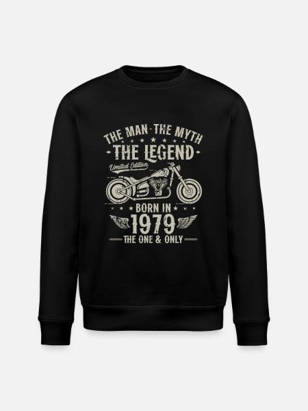 1979 Vintage Man Myte Legend Motorcykel - Stanley/Stella økologisk unisex-sweatshirt ROLLER - sort
