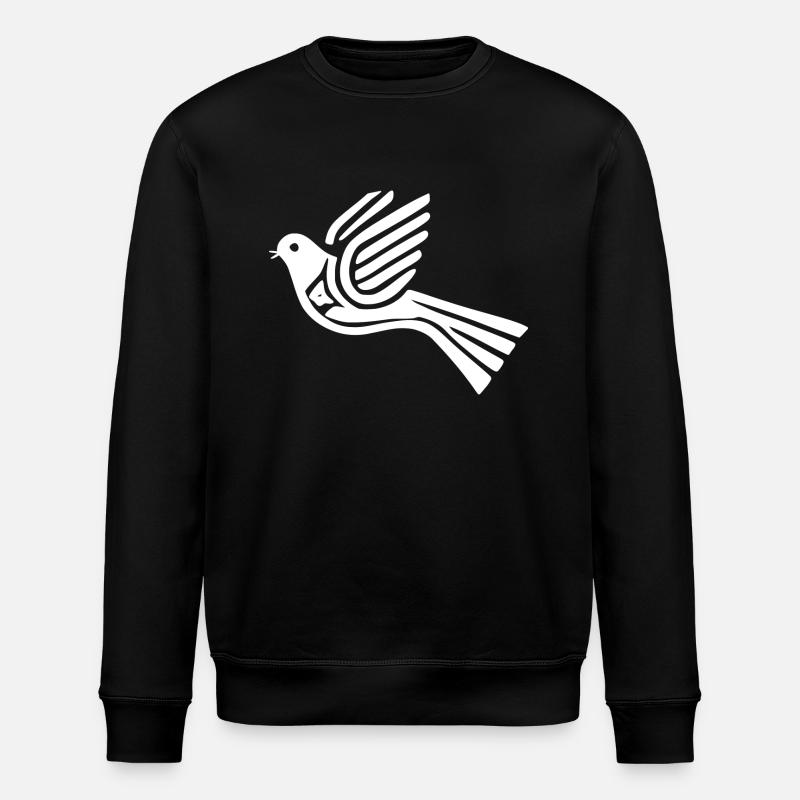 Friedenstaube taube - Stanley/Stella Unisex Bio-Sweatshirt ROLLER - Schwarz