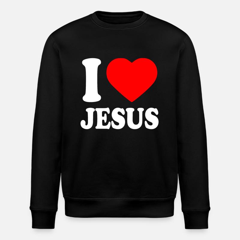 I love jesus - Stanley/Stella Unisex Bio-Sweatshirt ROLLER - Schwarz