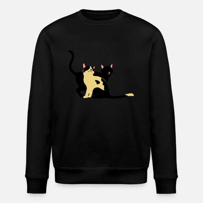 2 Katzen - Stanley/Stella Unisex Bio-Sweatshirt ROLLER - Schwarz