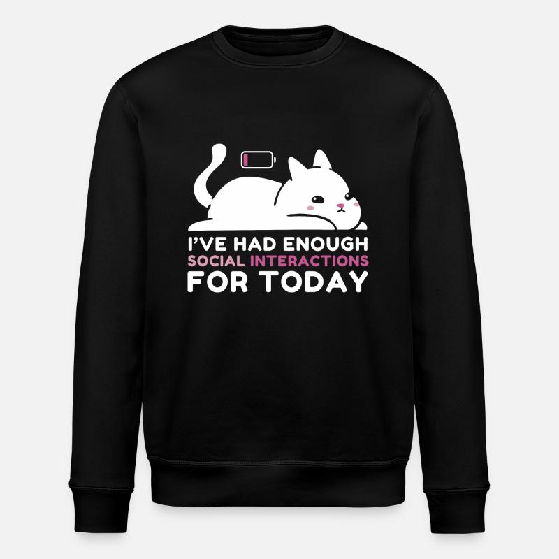 Genügend soziale Interaktionen - Stanley/Stella Unisex Bio-Sweatshirt ROLLER - Schwarz