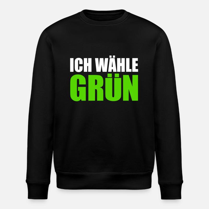 ich wähle grün - Stanley/Stella Unisex Bio-Sweatshirt ROLLER - Schwarz