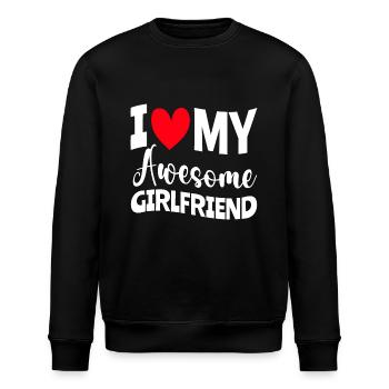 Paare Liebe Herz Freund Geschenkidee Beziehung - Stanley/Stella Unisex Bio-Sweatshirt ROLLER - Schwarz - Vorne - Nik (191cm)