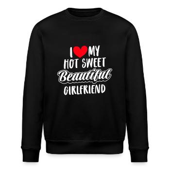Paare Liebe Herz Freund Geschenkidee Beziehung - Stanley/Stella Unisex Bio-Sweatshirt ROLLER - Schwarz - Vorne - Nik (191cm)