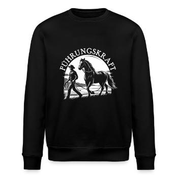 Führungskraft Pferd Reiten Geschenkidee Lustig - Stanley/Stella Unisex Bio-Sweatshirt ROLLER - Schwarz - Vorne - Nik (191cm)