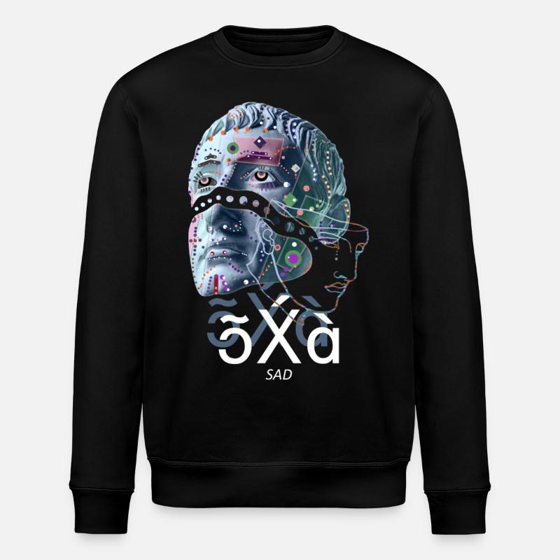 Sad Sadness Graphic - Stanley/Stella ROLLER Unisex Organic Sweatshirt - black