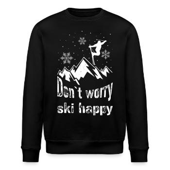 Ne vous inquiétez pas, skiez heureux - vacances de ski à la montagne - Sweat bio ROLLER Stanley/Stella Unisexe - noir - Devant - Nik (191cm)