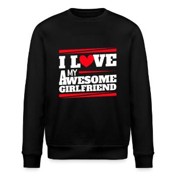 Paare Liebe Herz Freund Geschenkidee Beziehung - Stanley/Stella Unisex Bio-Sweatshirt ROLLER - Schwarz - Vorne - Nik (191cm)