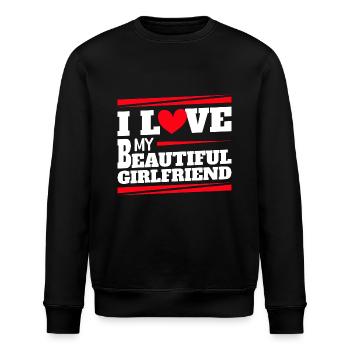 Paare Liebe Herz Freund Geschenkidee Beziehung - Stanley/Stella Unisex Bio-Sweatshirt ROLLER - Schwarz - Vorne - Nik (191cm)