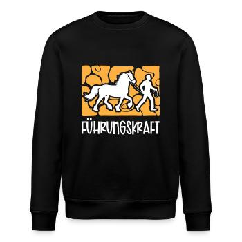 Führungskraft Pferd Reiten Geschenkidee Lustig - Stanley/Stella Unisex Bio-Sweatshirt ROLLER - Schwarz - Vorne - Nik (191cm)