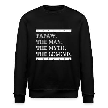 Papa Vater Opa Geschenkidee Papaw Spruch Humor - Stanley/Stella Unisex Bio-Sweatshirt ROLLER - Schwarz - Vorne - Nik (191cm)