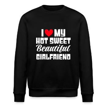 Paare Liebe Herz Freund Geschenkidee Beziehung - Stanley/Stella Unisex Bio-Sweatshirt ROLLER - Schwarz - Vorne - Nik (191cm)