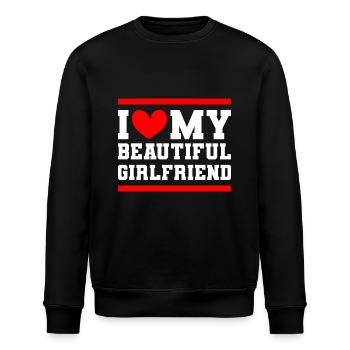 Paare Liebe Herz Freund Geschenkidee Beziehung - Stanley/Stella Unisex Bio-Sweatshirt ROLLER - Schwarz - Vorne - Nik (191cm)