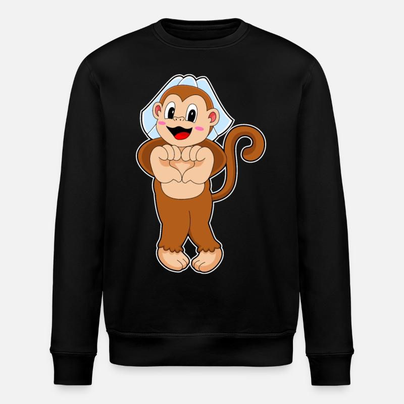 Monkey Bride Wedding - Stanley/Stella ROLLER Unisex Organic Sweatshirt - black