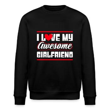 Paare Liebe Herz Freund Geschenkidee Beziehung - Stanley/Stella Unisex Bio-Sweatshirt ROLLER - Schwarz - Vorne - Nik (191cm)