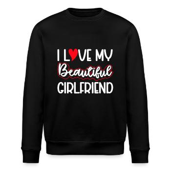 Paare Liebe Herz Freund Geschenkidee Beziehung - Stanley/Stella Unisex Bio-Sweatshirt ROLLER - Schwarz - Vorne - Nik (191cm)