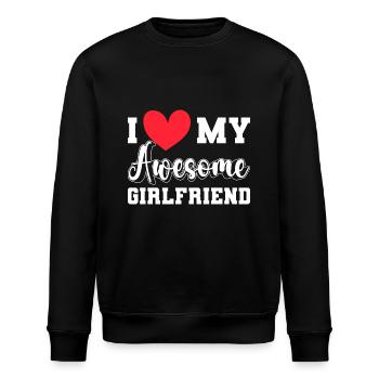 Paare Liebe Herz Freund Geschenkidee Beziehung - Stanley/Stella Unisex Bio-Sweatshirt ROLLER - Schwarz - Vorne - Nik (191cm)
