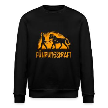 Führungskraft Pferd Reiten Geschenkidee Lustig - Stanley/Stella Unisex Bio-Sweatshirt ROLLER - Schwarz - Vorne - Nik (191cm)