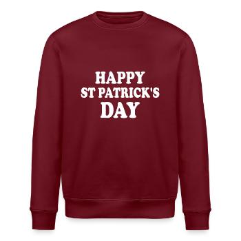 st patricks day - Stanley/Stella ROLLER Unisex Organic Sweatshirt - burgundy - Front - Nik (191cm)