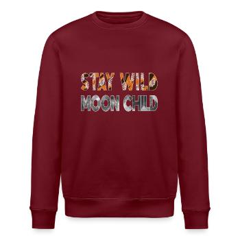 Stay wild Moonchild - Stanley/Stella Unisex Bio-Sweatshirt ROLLER - Burgunderrot - Vorne - Nik (191cm)