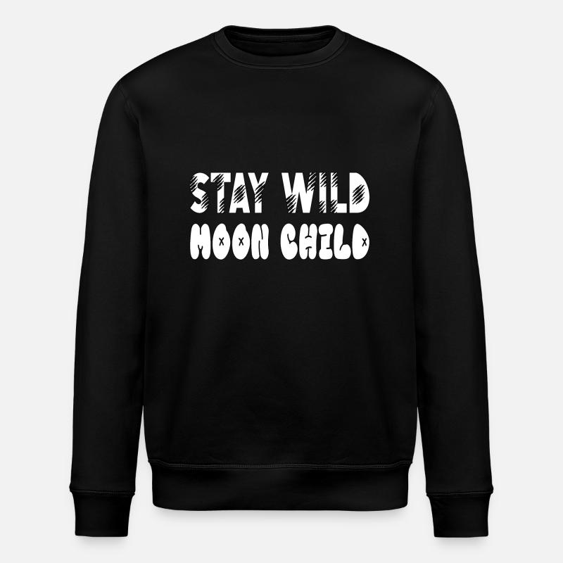 Restez sauvage Moonchild - Sweat bio ROLLER Stanley/Stella Unisexe - noir