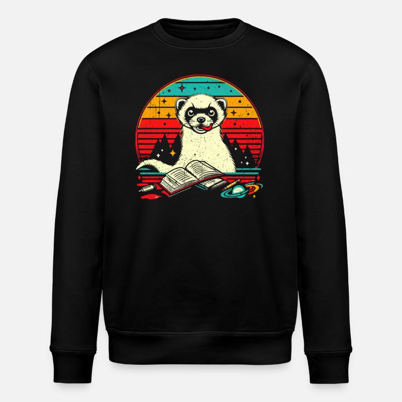 Funny Ferret Gift - Stanley/Stella ROLLER Unisex Organic Sweatshirt - black