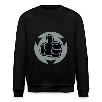 Daumen Hoch - Stanley/Stella Unisex Bio-Sweatshirt ROLLER - Schwarz - Vorne - Nik (191cm)