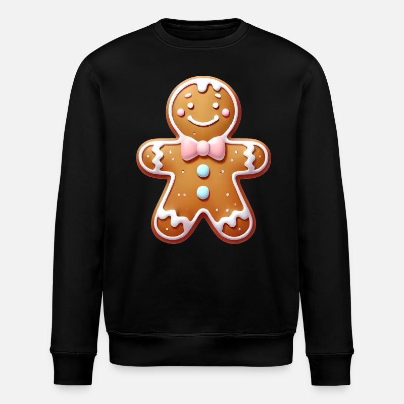 Fröhlicher Lebkuchenmann Illustration - Stanley/Stella Unisex Bio-Sweatshirt ROLLER - Schwarz