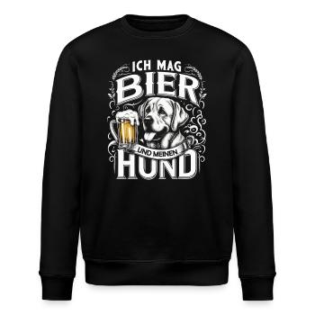 Ich mag Bier und meinen Hund - Stanley/Stella Unisex Bio-Sweatshirt ROLLER - Schwarz - Vorne - Nik (191cm)