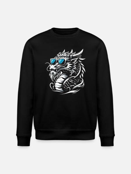 Cool kinesisk drage med solbriller - Stanley/Stella økologisk unisex-sweatshirt ROLLER - sort
