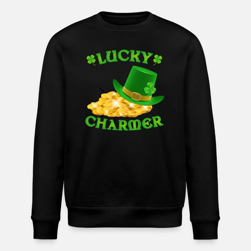 Lucky Charmer St Patricks Day - Stanley/Stella Unisex Bio-Sweatshirt ROLLER - Schwarz