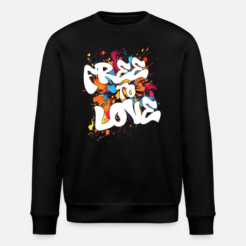 Free To Love - Stanley/Stella Unisex Bio-Sweatshirt ROLLER - Schwarz